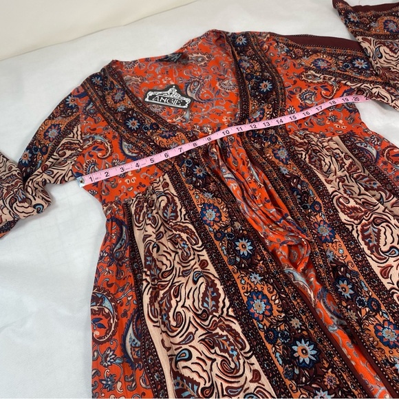 NEW ANGIE Boho MIXED PATTERN
PAISLEY KIMONO DUSTER Size M - Picture 3 of 13